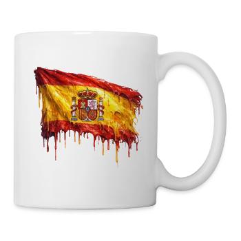 Tröpfelnde Spanienflagge Kunst - Tasse - Weiß - Rechts