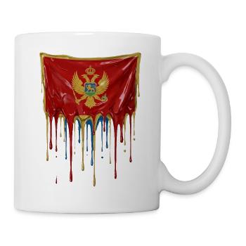 Montenegro Flaggen-Tropfenkunst - Tasse - Weiß - Rechts