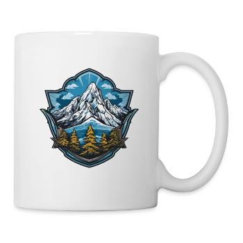 Alpen Gipfelsee Landschaftsabzeichen - Tasse - Weiß - Rechts