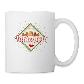 Budapest Paprika Design Ungarn Vintage Souvenir - Tasse - Weiß - Rechts