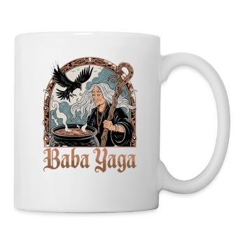Baba Yaga Slavic Witch Crow Cauldron Mythology - Mug - white - Right