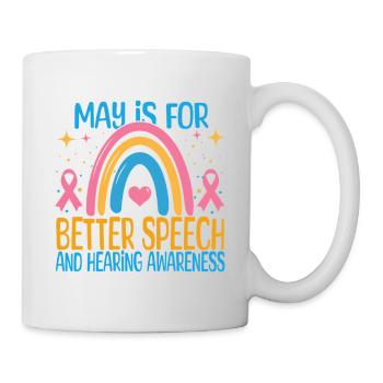 Mai est pour une meilleure prise de conscience de la parole et de l’audition - Mug blanc - blanc - Droite