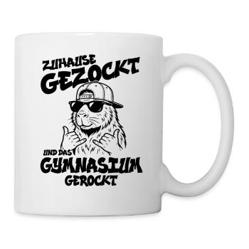 Zuhause gezockt Gymnasium gerockt Capybara Abitur - Tasse - Weiß - Rechts