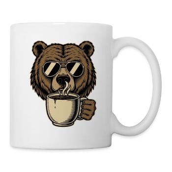 Ours à café à peine réveillé - Mug blanc - blanc - Droite