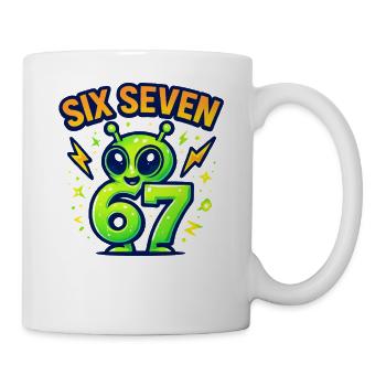 Six Seven 67 Italian Brainrot Alien Humor Funny - Mug - white - Right