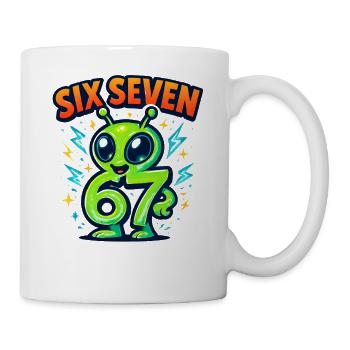 Six Seven 67 Italian Brainrot Alien Humor Funny - Mug - white - Right