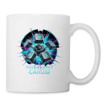 Lustiges Gaming Keyboard WASD mein Cardio Gamer - Tasse - Weiß - Rechts