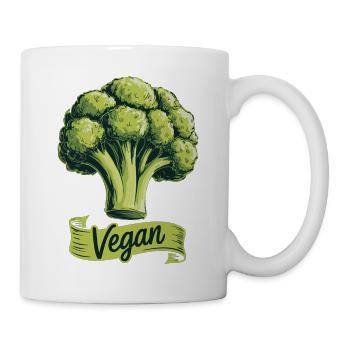 Vegan T-Shirt Brokkoli Veganer Lifestyle Ernährung - Tasse - Weiß - Rechts