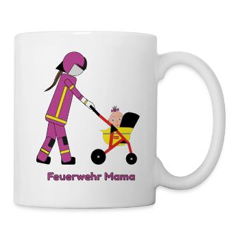 Feuerwehr Mama im Einsatz - Tasse - Weiß - Rechts