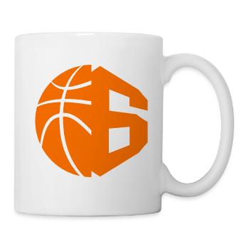 NR. 6 BASKETBALL NUMMER 6 BASKETBALL 6. GEBURTSTAG - Tasse - Weiß - Rechts