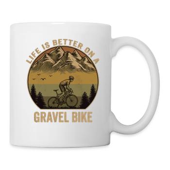 Gravel Bike Mountains Aventure à vélo rétro - Mug blanc - blanc - Droite