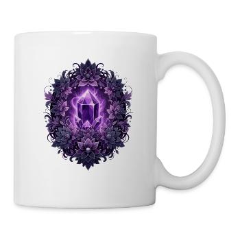 Lila Kristall Lotus Kreis - Tasse - Weiß - Rechts