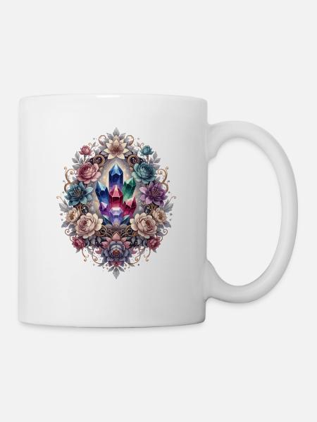 Kristallblumen Prisma Ring - Tasse - Weiß