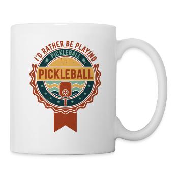 Pickleball würde lieber lustige Spielerliebe spielen - Tasse - Weiß - Rechts