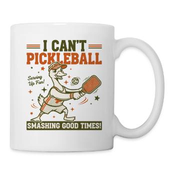 Pickleball, ich kann nicht, Pickleball, lustiger Spieler, Pickleball, Pickle, Pickle - Tasse - Weiß - Rechts