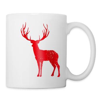 Deer with Antlers Vintage Deer Antler Design - Mug - white - Right