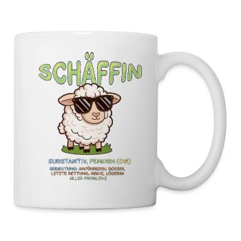 Schäffin Substantiv, feminin, die - Tasse - Weiß - Rechts