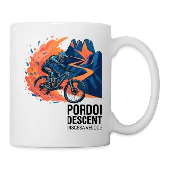 Pordoi Descent MTB Fast Action Modern Vector Art - Mug - white - Right