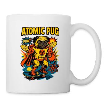 Atomic Pug Hero an Bord - Tasse - Weiß - Rechts