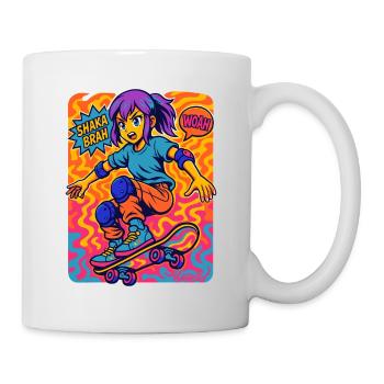 Shaka Brah Skater Pop Art - Tasse - Weiß - Rechts