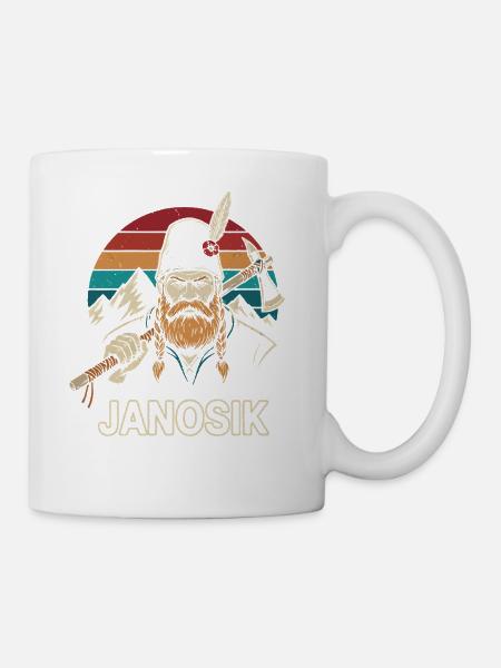 Janosik Polnische Hochlandlegende Retro - Tasse - Weiß