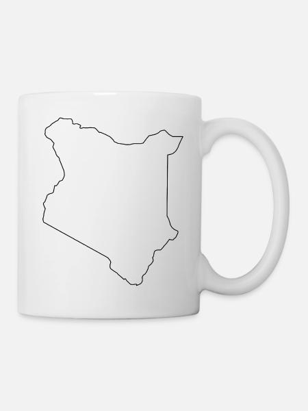 Kartenübersicht Kenia - Tasse - Weiß
