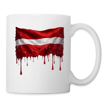 Latvian flag colorful color - Mug - white - Right
