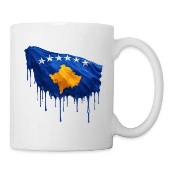 Kosovarische Flagge bunte Farbe - Tasse - Weiß - Rechts