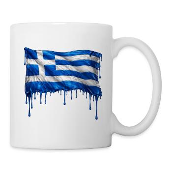Griechische Flagge bunte Farbe - Tasse - Weiß - Rechts