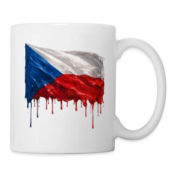 Tschechische Flagge bunte Farbe - Tasse - Weiß - Rechts