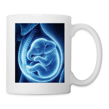 Blue Ultrasonic Baby in Womb - Mug - white - Right