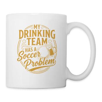 Chemise de bière de football Cadeau drôle Fan de football - Mug blanc - blanc - Droite