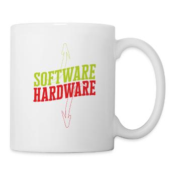 Funny IT Saying Software Hardware Word Game - Mug - white - Right