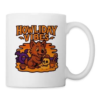 Howliday Vibes Cute Werewolf Summer Halloween - Mug - white - Right