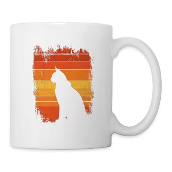 Luchs Katze Retro Wildkatze Design Naturfreund - Tasse - Weiß - Rechts
