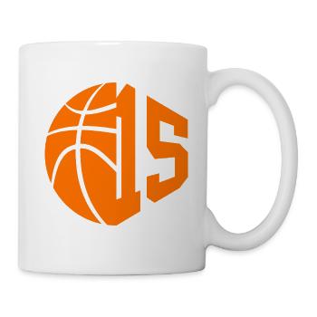 NUMMER 15 BASKETBALL 15. GEBURTSTAG - Tasse - Weiß - Rechts