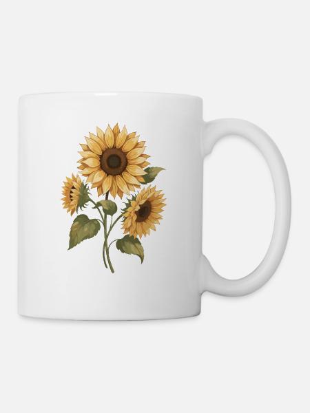 Sonnenblumenstrahl Gelb - Tasse - Weiß