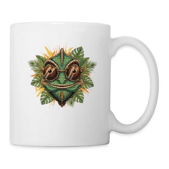 Caméléon à lunettes dans la jungle - Mug blanc - blanc - Droite