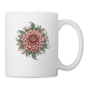 Dahlias Mandala Rosé Green - Mug - white - Right