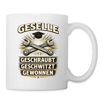 Geselle Gesellenprüfung bestanden Ausbildung - Tasse - Weiß - Rechts
