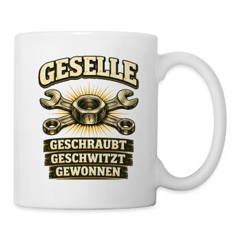 Geselle Gesellenprüfung bestanden Ausbildung - Tasse - Weiß - Rechts