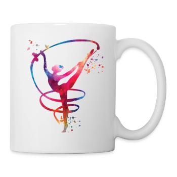 Gymnastin Mit Band Rhythmische Sportgymnastik - Tasse - Weiß - Rechts