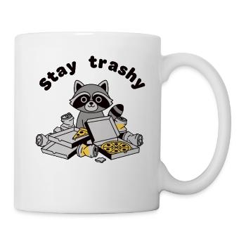Reste un raton laveur trashy pizza panda trash - Mug blanc - blanc - Droite