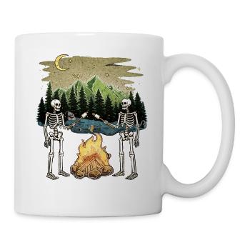Skeleton Campfire Night Marshmallow Camping Camp - Mug - white - Right