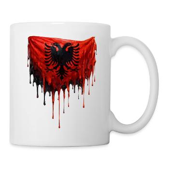 Albanische Flagge in bunten Farben - Tasse - Weiß - Rechts