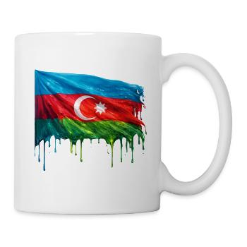 Drapeau azerbaïdjanais aux couleurs vives - Mug blanc - blanc - Droite