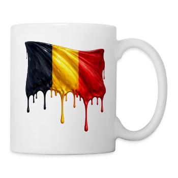 Belgian flag in bright colours - Mug - white - Right