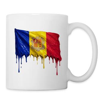 Andorranische Flagge in bunten Farben - Tasse - Weiß - Rechts