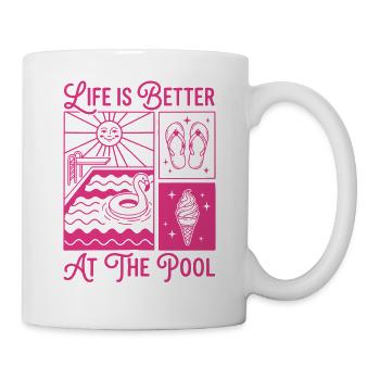 Life is Better at the Pool Summer Shirt - Mug - white - Right