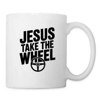 Jésus prend le volant - Mug blanc - blanc - Droite